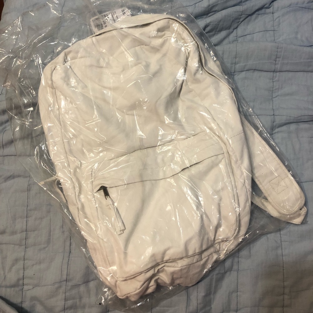 White Leather Backpack